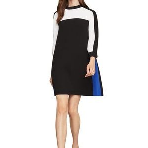 BCBG BLACK/WHITE COLORBLOCKED (Navy) SHIFT DRESS